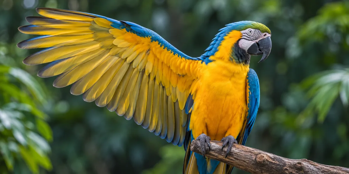 Colourful macaw representing aviculture and cage-bird shows